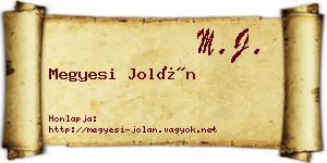 Megyesi Jolán névjegykártya